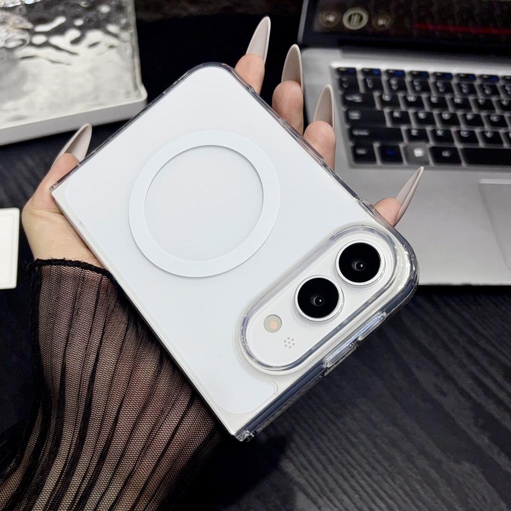 Custodia Cover Pieghevole Trasparente Chiara per iPhone Ultra 18 Fold 18ultra Accessori di Ricarica Wireless Magnetica Funda