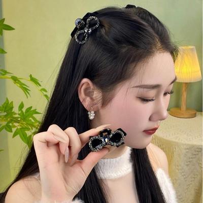 New Year Elegant Double Sided Small Bow Hair Clip Women Side Bangs Broken Hair Fixed Clip Fashion Princess Head Hair Accessories