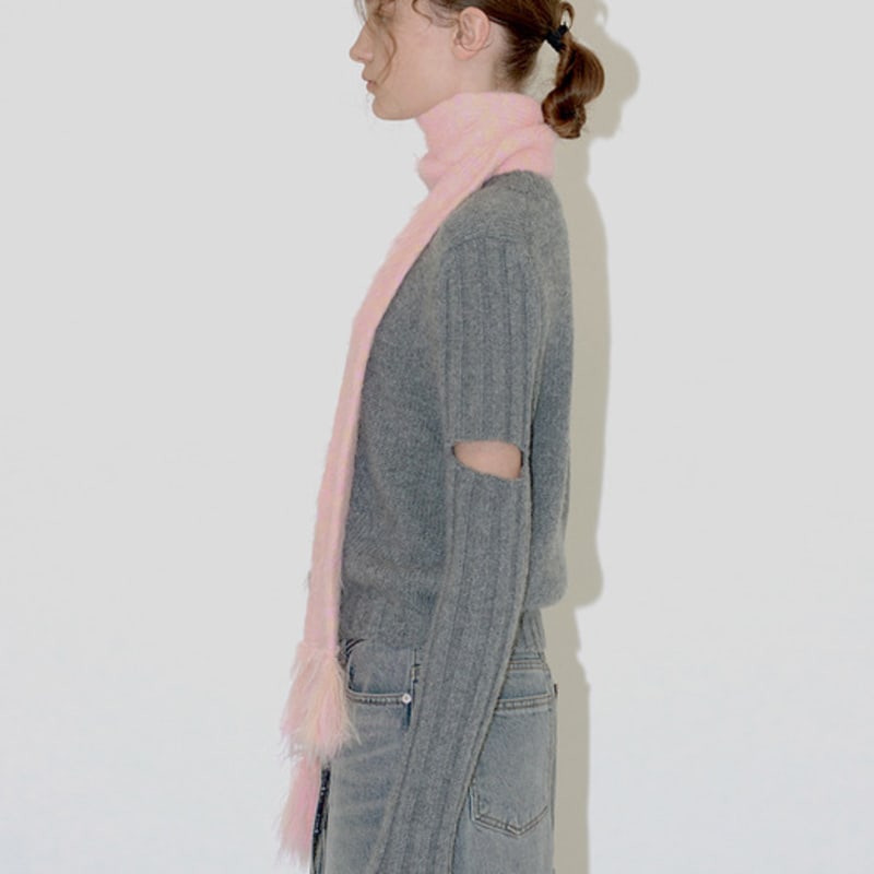 DIAGONAL MOHAIR KNIT MUFFLER (mix2)