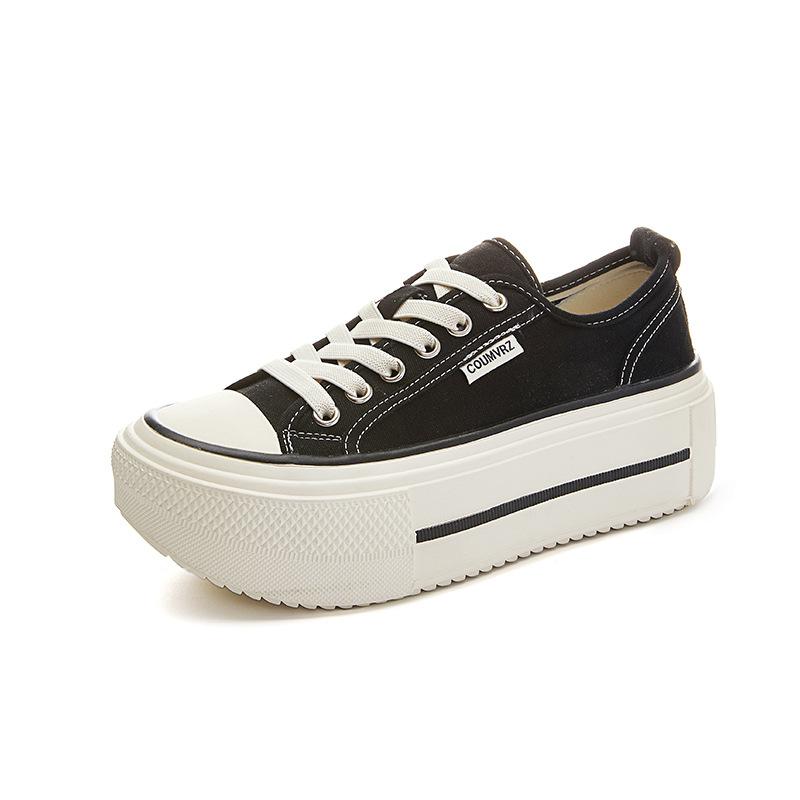 Inner Height Increase of 0.5cm Wula Grass Pigskin Insole Canvas Shoes 2025 New Casual Board Shoes Versatile Little White Shoes Women