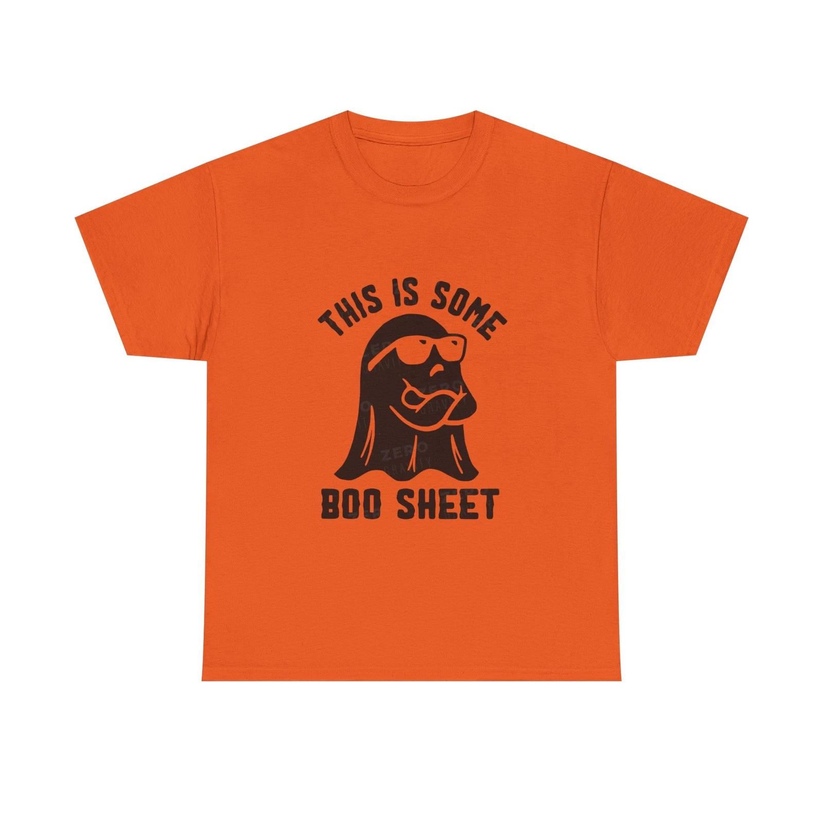 Funny Halloween Ghost Heavy Cotton Tee, Graphic Shirt, Boo Sheet Tee, [...] L