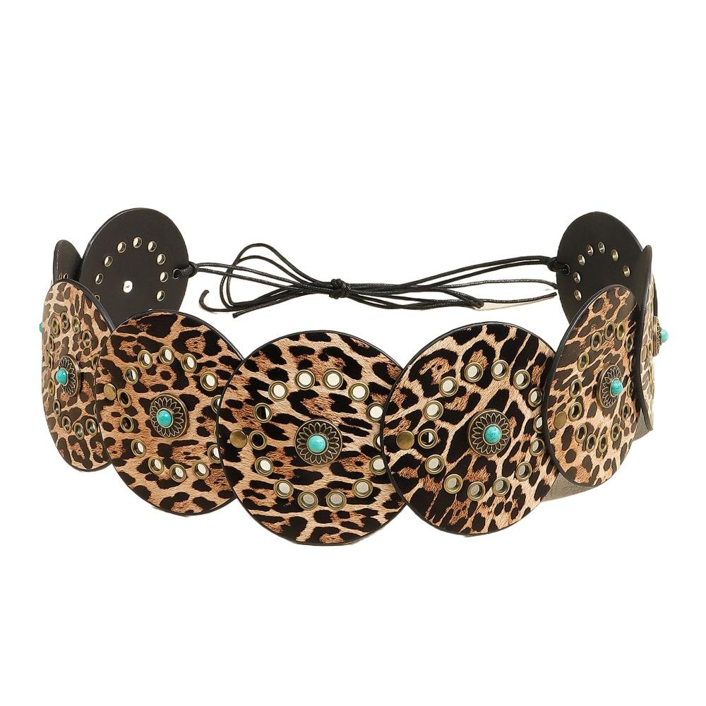 Punk Wide Women's Belt Turquoise Dress Jeans Belt Retro Rivet Waist Belt  Spicy Girls