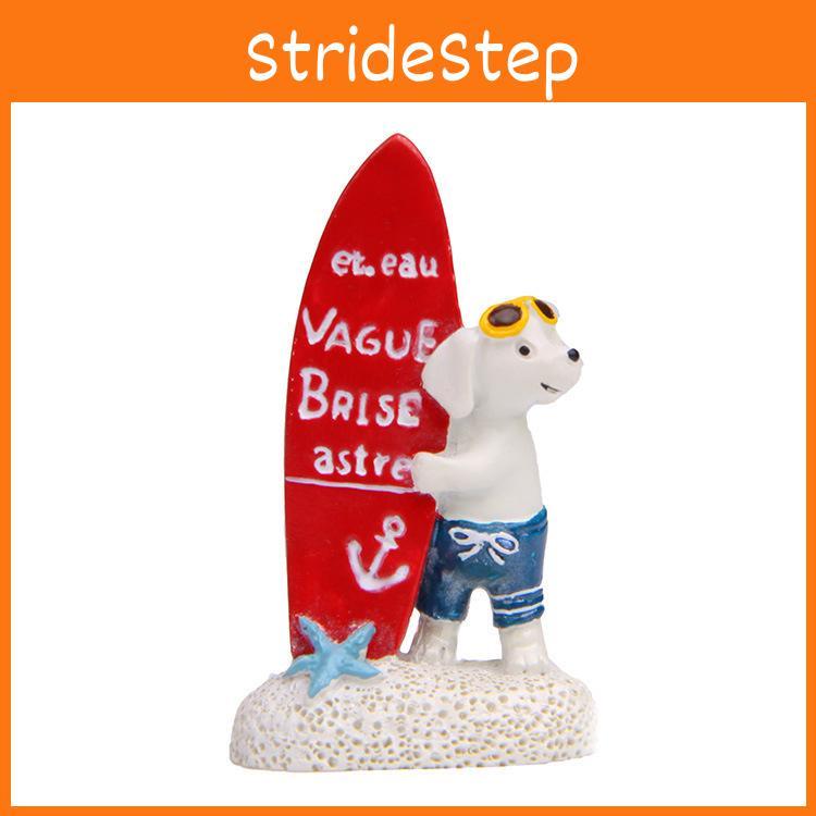 Surfing Puppy Cartoon Resin Ornaments For Photography Props And Decor Home