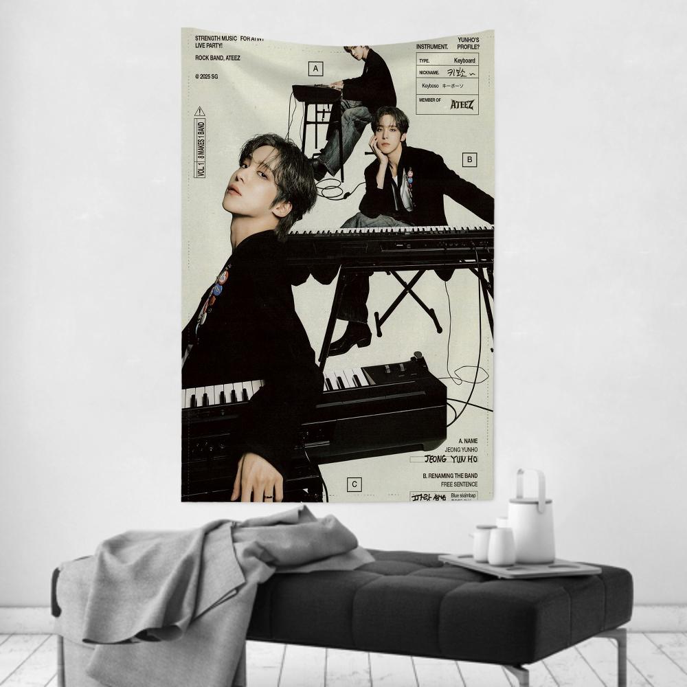 Yunho Boy Band AAteez Tapestry Room Decor Wall Cloth Party Hanging Background Room Decor Baby Room