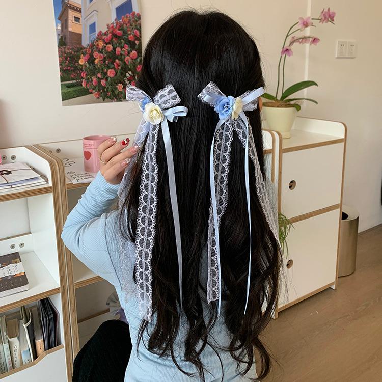 Cute Ribbon Bow Hair Clip Pigtail Braid Hairpin - Japanese & Korean Style Hair Accessories for Girls