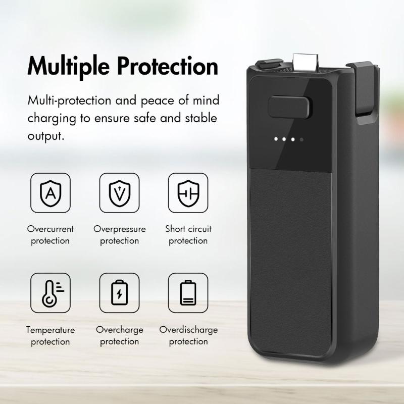 Battery Handle for Pocket 3, with 2800mAh Battery Fast Charging, Battery Grip Supports External Tripod