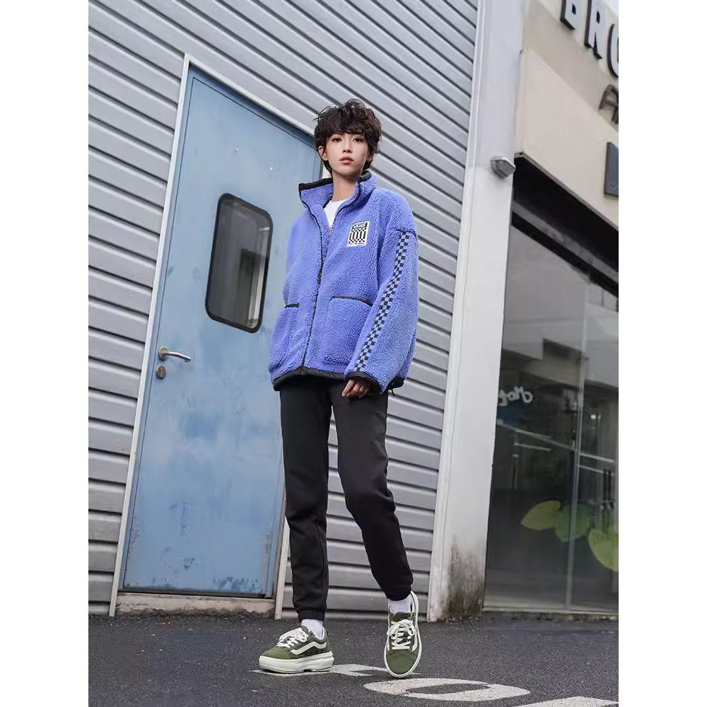 Vans Solid Color Lace-Up Cuffed Knit Sports Pants Unisex Bottoms Black VN000912BLK