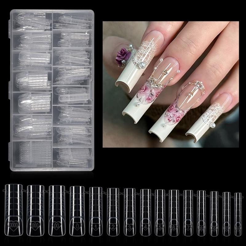 

150 шт. ABS Французские формы для ногтей Прозрачные формы для ногтей Быстрое наращивание ногтей Для легкого нанесения прозрачных ногтей 1