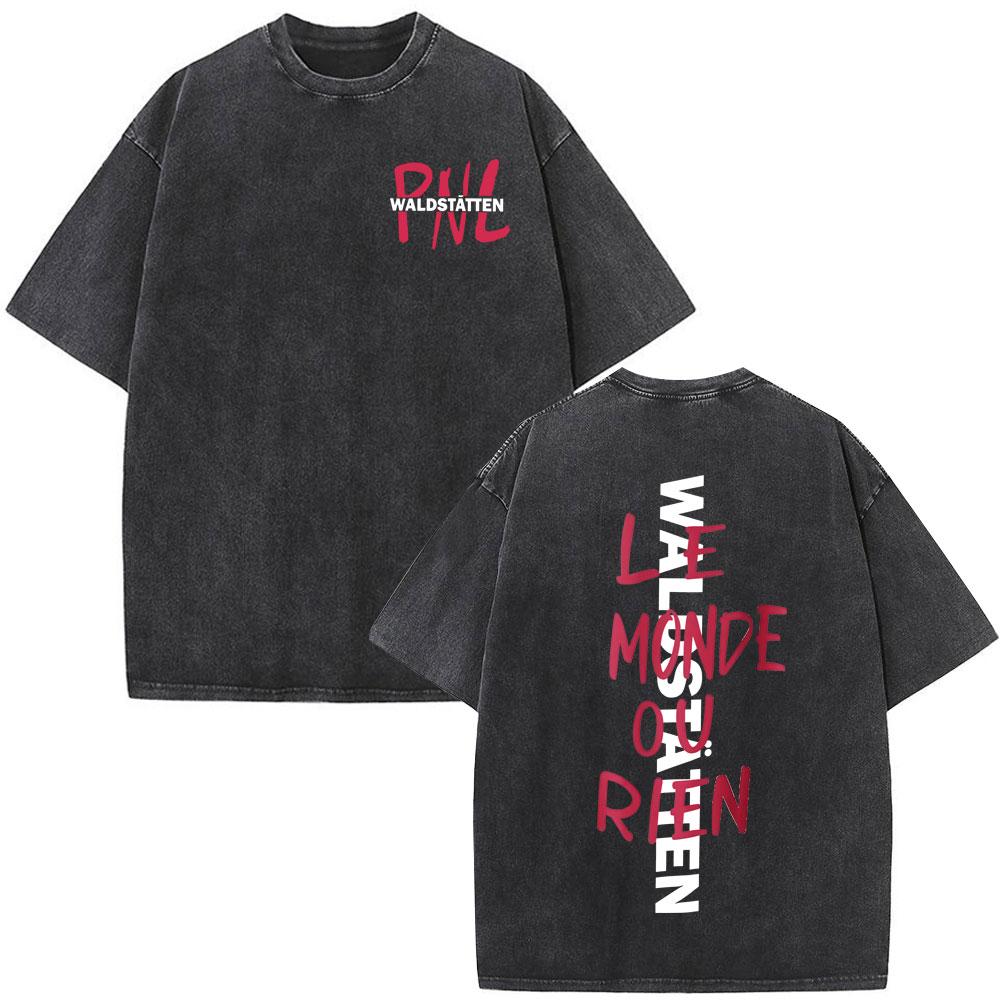 French Rapper Pnl Album Merch Graphic Tshirt Le Monde Chico Tshirt Unisex Unisex Fashion Hip Hop Oversized Vintage Washed Tshirts