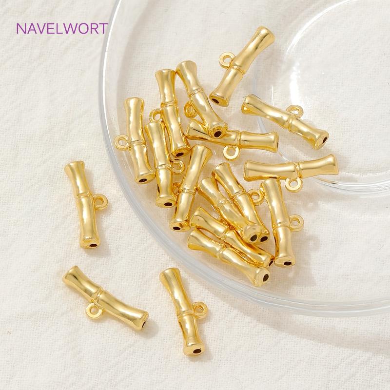 Margele tub distanțiere placate cu aur de 18K, cauțiune pandantiv, conectori din alamă, accesorii pentru confecționarea brățărilor și colierelor DIY