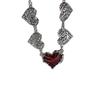 Elegant Carved Heart Pendant Necklace Bohemian Fringe Design Jewelry Piece For Daily Wear or Special Occasion