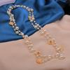Women's Long Multi Layer Wrapped Pearl Necklace Vintage Elegant Heart Shape Crystal Sweater Chain Versatile Chic French Style