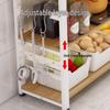 Bieying 3-Tier Kitchen Storage Shelf with Chopping Table