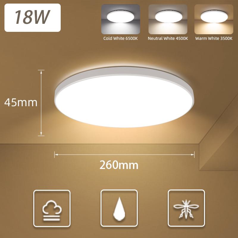 Nowoczesna lampa sufitowa LED AC 110V-220V 18W 30W 40W Oprawa do salonu, sypialni, kuchni Oświetlenie wnętrz