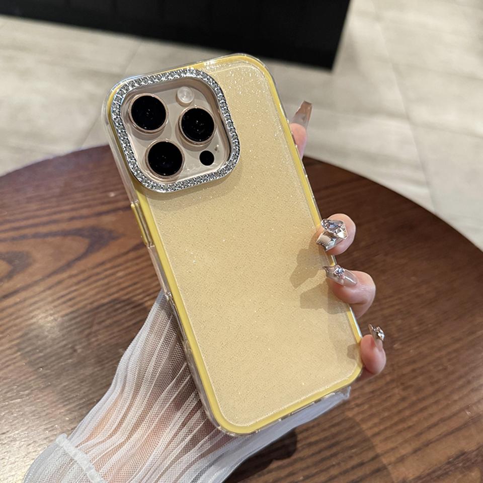 Transparent Silicone Phone Case For iPhone 16 15 14 13 12 11 Pro Max Plus Clear  Bling Glitter Protector Shockproof Cover