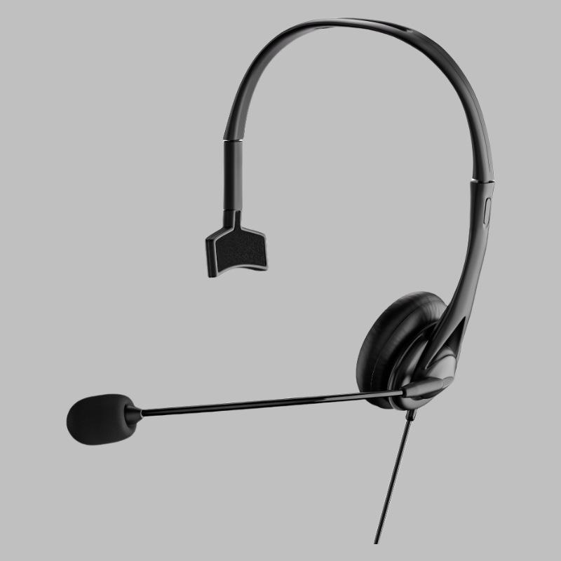 Noise-Canceling Over-Ear Telephone Headset with Microphone for Telesales Agents