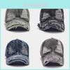 Modische Gewaschene Distressed Denim Baseballkappe mit gebogenem Schirm für Männer und Frauen