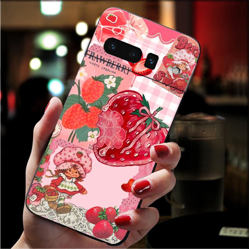 For Google Pixel 10 9 Pro XL Silicone Phone Soft Case For Google Pixel 9A 8A 7A 6A 5 Cover Shell Strawberry Cat Cartoon