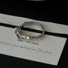 925 Sterling Silver Rings For Women Geometric Fine Jewelry Finger Adjustable Blue Stone Ring For Party Birthday Gift