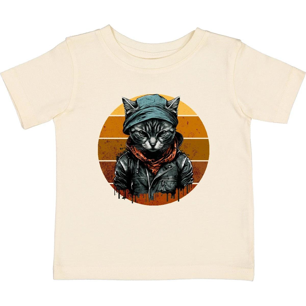 

Inktastic Funny Cat Retro Sunset Baby T-Shirt Tabby Pet Infant Tees Shower 160