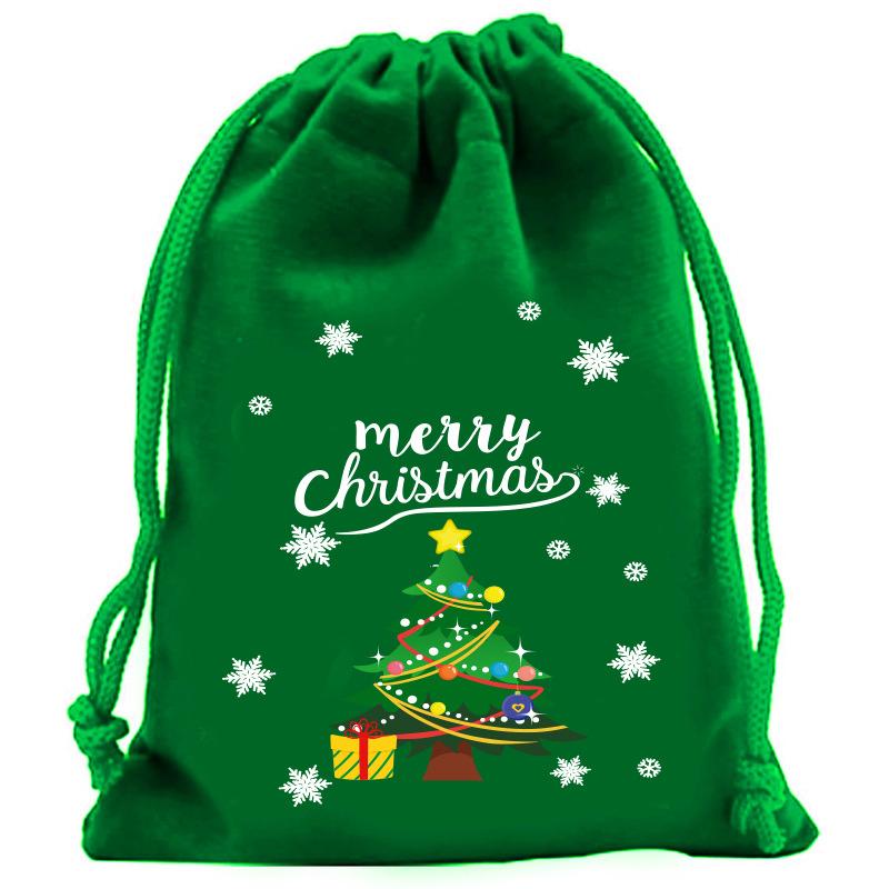 Christmas Velvet Bag Christmas Gift Bag Christmas Candy Bag Christmas Creative Large Drawstring Candy Bag Gift Packaging Bag