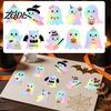 Festive Stickers for Party Favors Gradient Color Ghost Roll, Self-Adhesive Cute Halloween Small Decorative Journals Decals, Die-cut Labels Envelopes