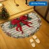 VIKAMA Christmas Welcome Doormat, Semi-Circular Porch Kitchen Carpet, Indoor and Outdoor Doormat, Christmas Home Decoration
