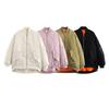 Womens Oversized Y2K Streetwear Bomber Jacket Loose Fit Zip-Up Windbreaker In Army Green Black