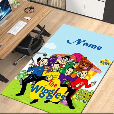 Custom Name The Wiggles Printed Carpet, for Office Chair Living Room Bedroom Kitchen Room Decor Gifts.
