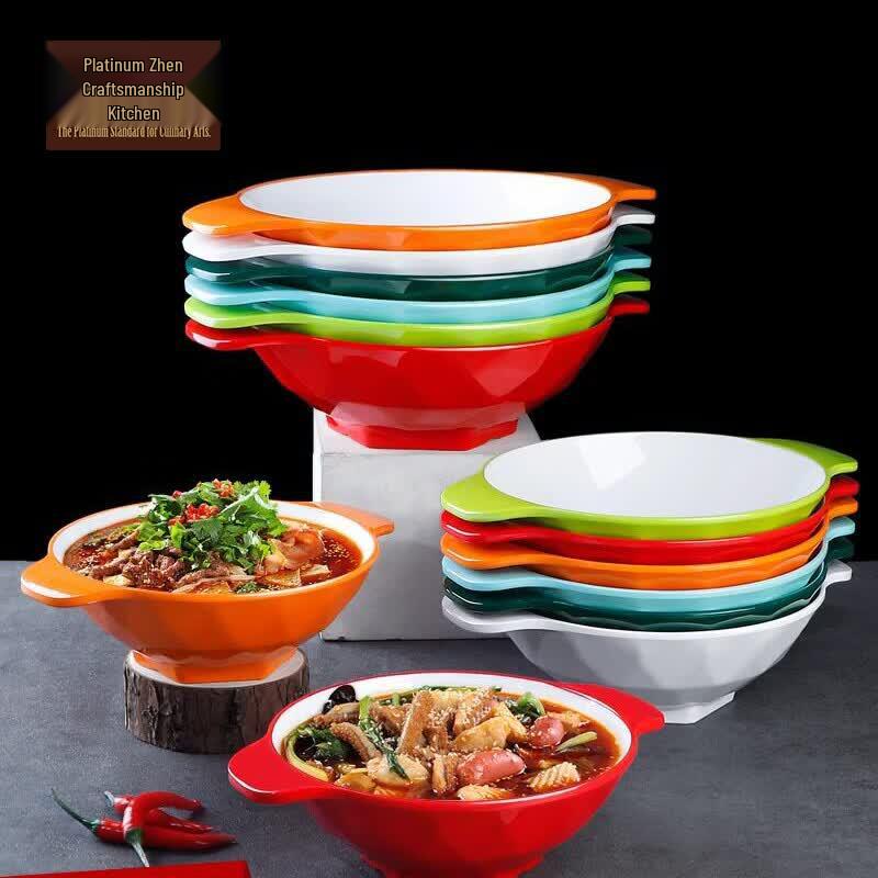 Bozhen Melamine Noodle & Rice Noodle Bowl with Handles
