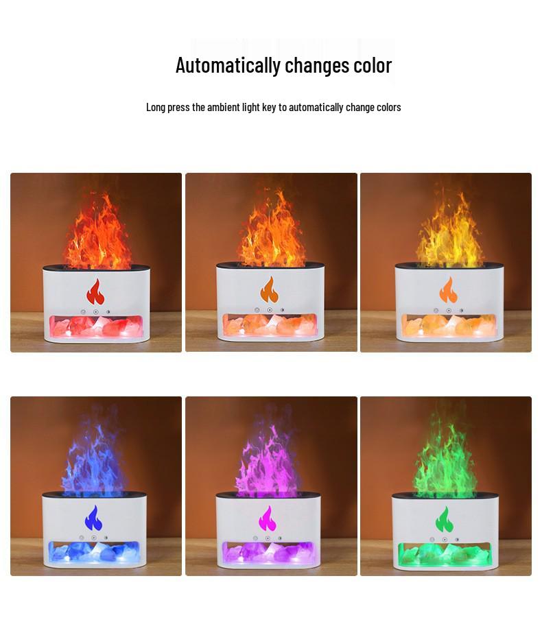 Dyfuzor Aromatu Kryształowy Sól Himalajska i Kolorowa Lampa Nawilżająca