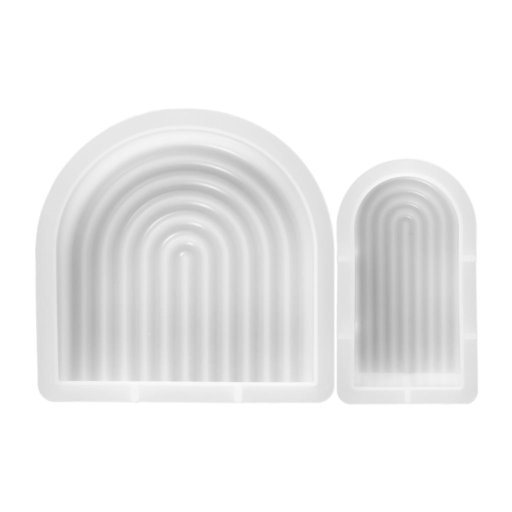 2Pcs Geometric Arch Candle Molds Reusable U-Shaped Silicone Mold Domed Candle Silicone Mold DIY Casting Epoxy Mold for Candle