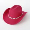 Ladies' gender-neutral top hat Western jazz hat curved wide brim accessories rhinestones flower decoration bridal wedding