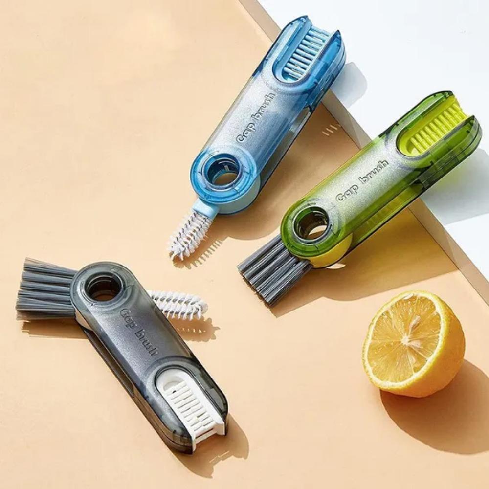 Brosse de Nettoyage Multifonctionnelle 3 en 1, Brosse de Détail pour Couvercle de Bouteille/Tasse 3 en 1, Outils Nettoyeur de Paille Multi-Fonctionnels
