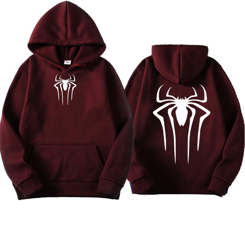Fashion Printed Spider Hoodie for Men Casual Hoodie Pullover Sweatshirt for Men Top Spider Hoodie Sweatshirt S
