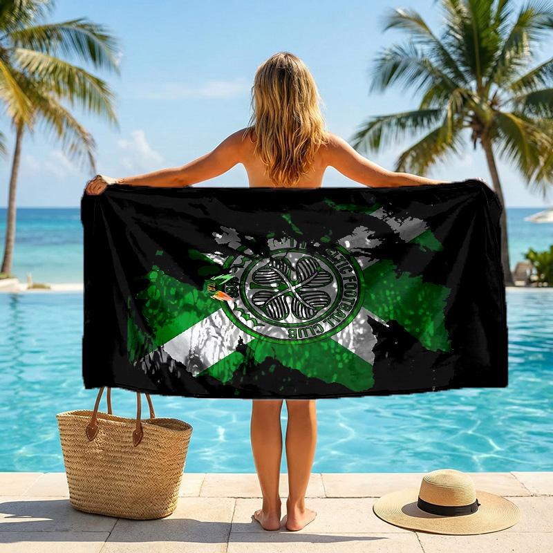 Asciugamano da Spiaggia Celtic FC Morbido Microfibra Asciugamano Estivo Asciugatura Rapida Assorbente per Spiaggia Piscina Viaggio