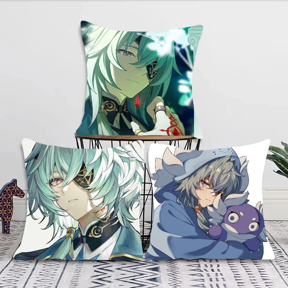 Anaxa Animated Game Honkai Star Rail Pillow Case Square Pillow Bedroom Sofa Leisure ComfortCar Living Room Home Decoration 40X40