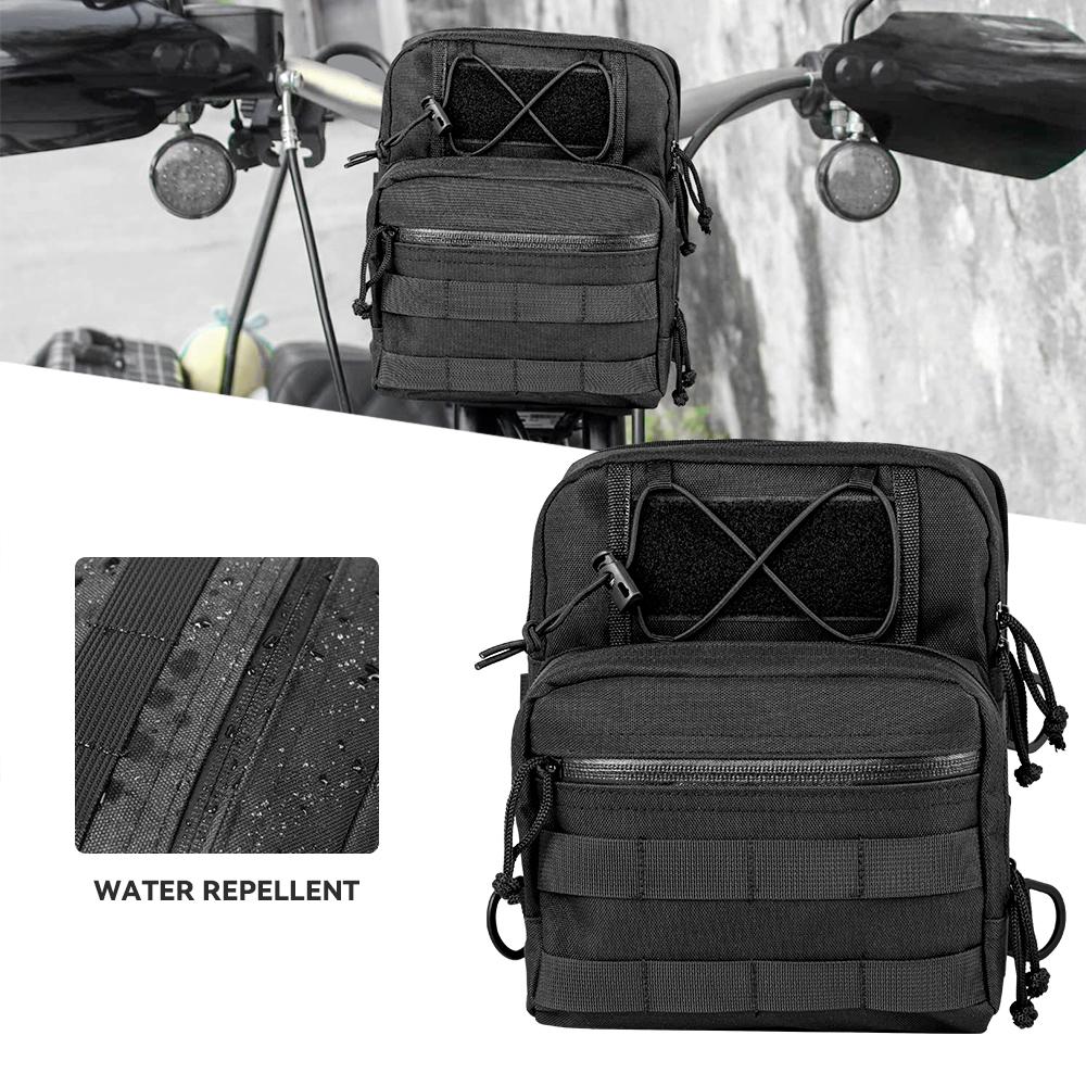 Univerzální brašna na motocyklové nářadí pro Harley brašna na řídítka Odolná přední rukojeť Velkokapacitní taška na řídítka Sissy Bar T-Bar