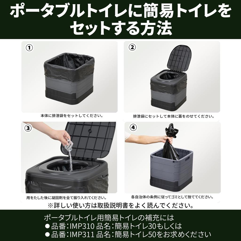SEIWA Disaster Prevention Goods Simple Toilet Foldable Portable Toilet Simple Toilet Excrement 10 IMP309 Can Be Used At Any Time In an Emergency
