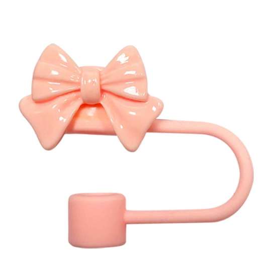 Cute Bow Straw Covers Cover for 10mm Straws, Silicone Dustproof Reusable Accessories Cap, Topper Coffee Cups And Tumblers Toppers