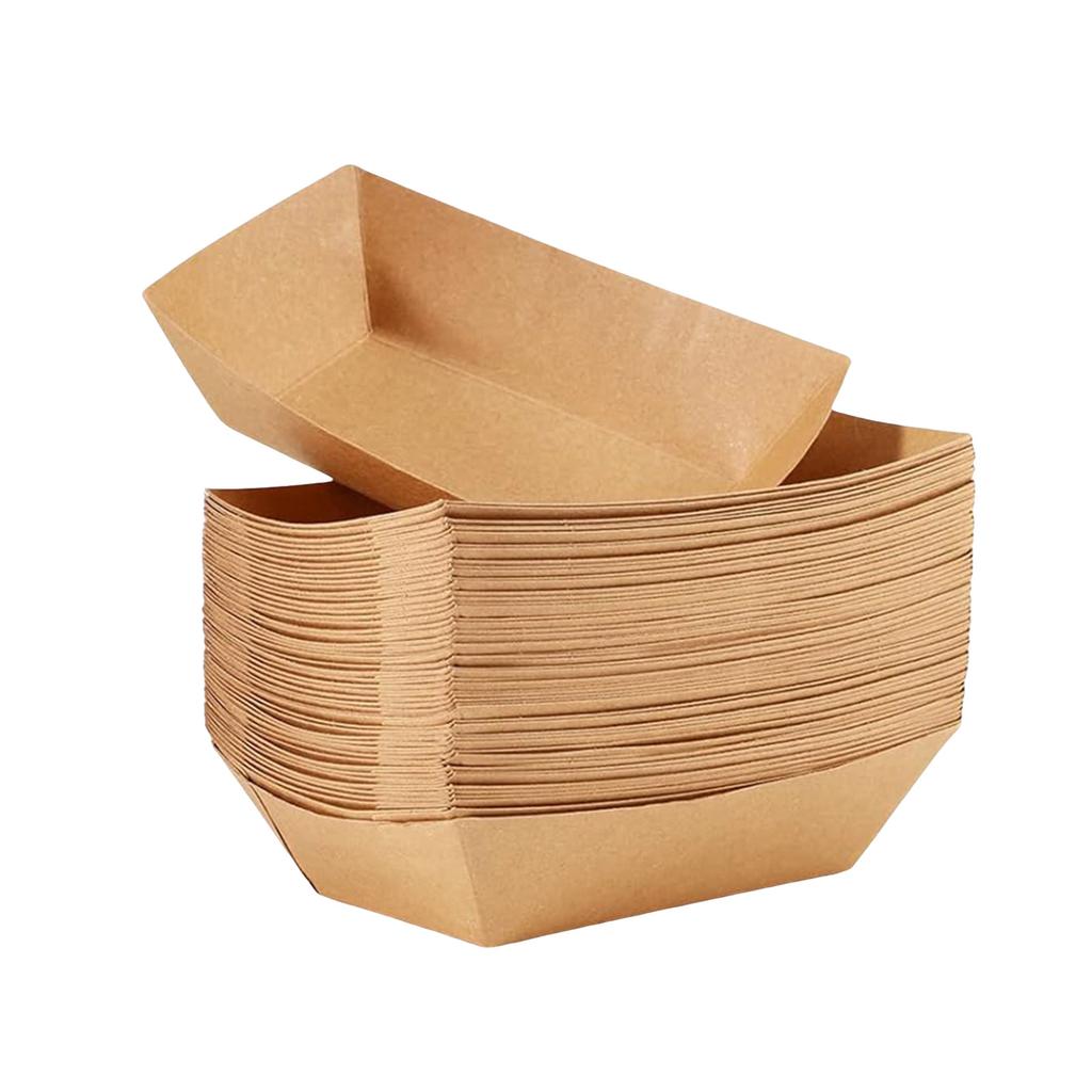 50pcs Collapsible Single Use Pet Feeding Bowl Feeder Dishes Recyclable Kraft Paper Feeding Plate Convenient Travel Dish