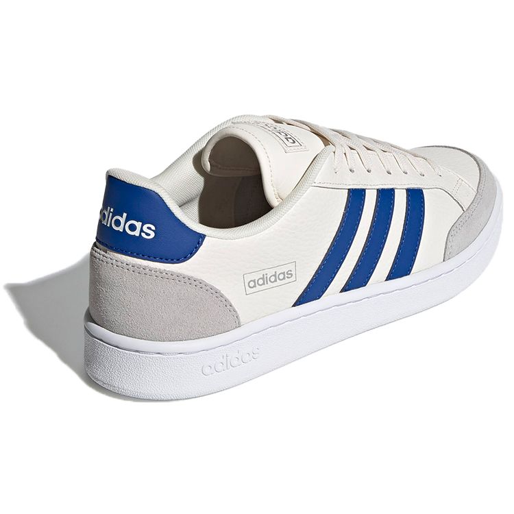Adidas Neo Grand Court Se Synthetic Leather Breathable Low-Top Sneakers Unisex Sneakers Off-White Gray Blue FY8168