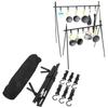 Camping Hanging Rack 6kg Load Bearing Aluminum Alloy Hanging Rack Portable Cookware Hanging Rack Camping with 6 Hook