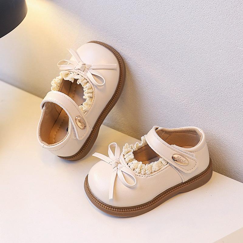 

Girls small leather shoes spring and autumn new classic black princess style lace single shoes little girl temperament soft-soled casual shoes 17