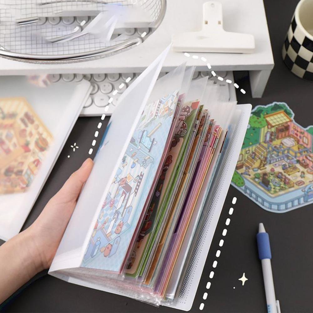 Transparent Landscape Sticker Storage Book 20/40 Pages A4/A5 Sticker Organizer File Bag  Students