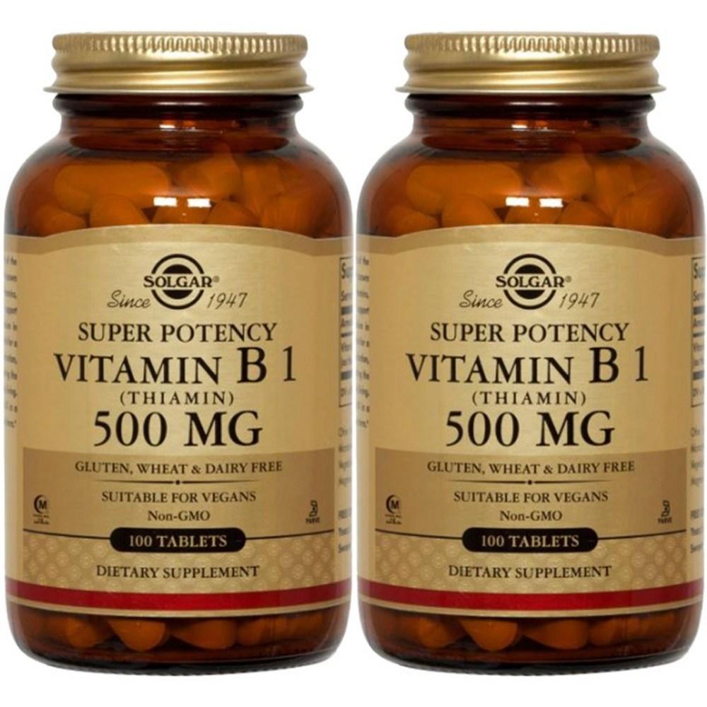 Solgar Super Potens Vitamin B1 (Tiamin) 500 mg Veganska Tabletter 2 st 100 Tabletter
