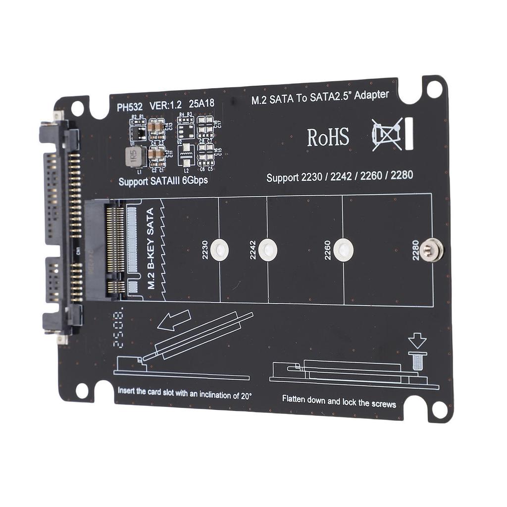 M.2 NGFF B Key MSATA SSD to 2.5in Serial ATA Adapter Enclosure Hard Disk Drive Converter Card for 2230 2242 2260 2280