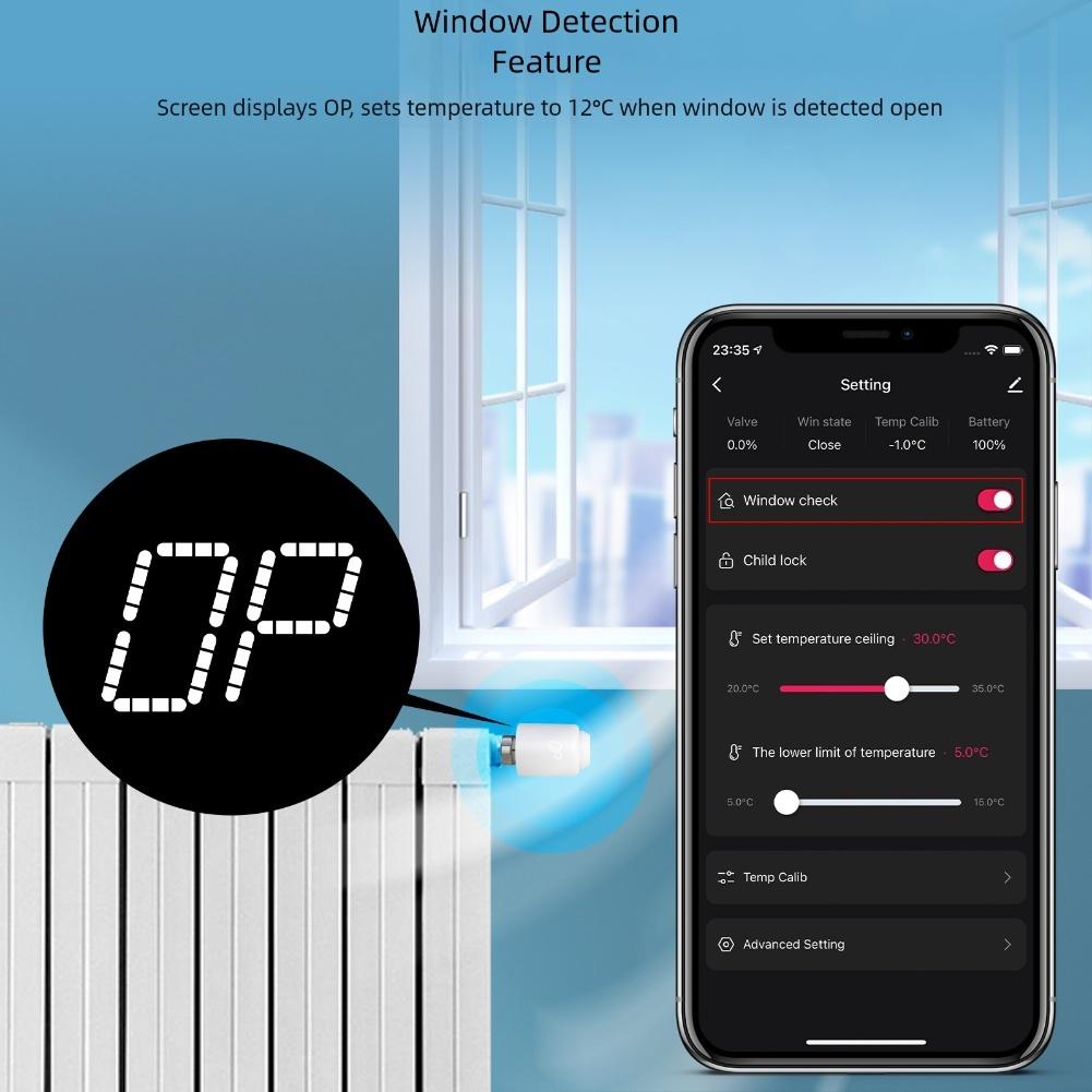 

Энергосберегающие решения 97*58,4 мм M30*1,5 Wi-Fi Термостатический клапан Настройка индивидуального расписания отопления Адаптер для системы отопления China Mainland