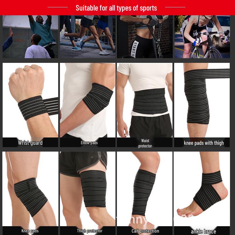 Self-Adhesive Sports Compression Wrap for Wrist, Elbow, Knee, Ankle, Waist, and Thigh Support