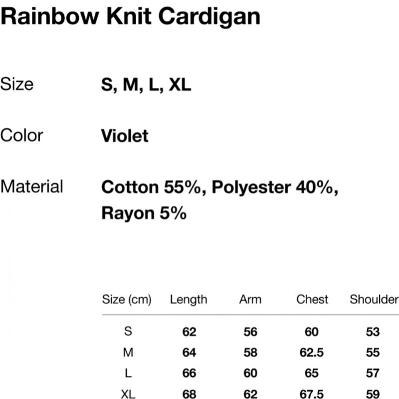 Thisisneverthat Rainbow Knit Cardigan Violet